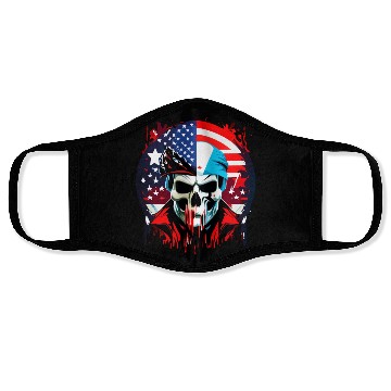Discover US-Flag with a Skull Face Masks