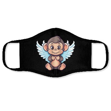 Discover Cute Monkey Angel - Winged Design Face Masks