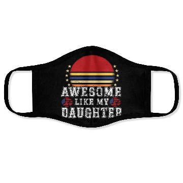 Discover Retro Sunset Icon for Daughter Face Masks