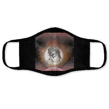 Discover Sacred Jesus with Crown of Thorns Illustration Face Masks