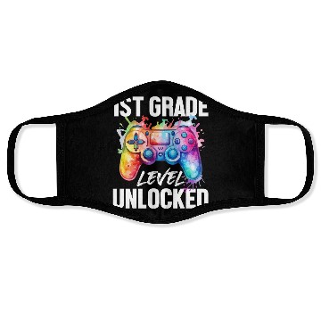 Discover 1ST Grade Level Unlocked Back to School Video Game Face Masks