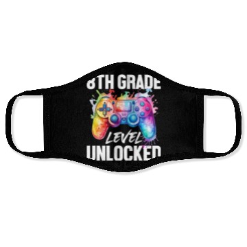 Discover 8th Grade Level Unlocked Back to School Video Game Face Masks