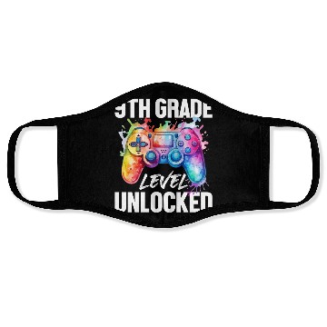 Discover 9th Grade Level Unlocked Back to School Video Game Face Masks