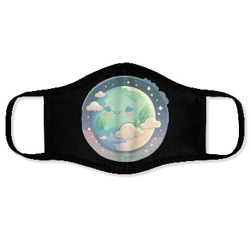 Discover Earth Happy Cute Space Science Planet Environment Face Masks