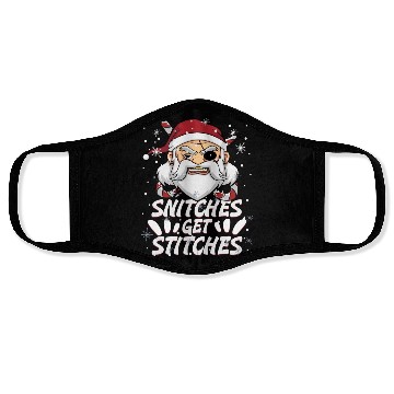Discover Snitches Get Stitches Santa Hat Funny Santa Pirate Face Masks