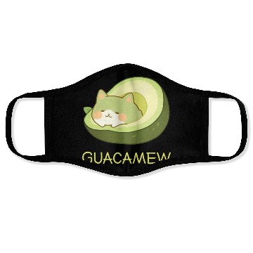 Discover Guacamew Funny Avocado Kawaii Cat Lover Face Masks