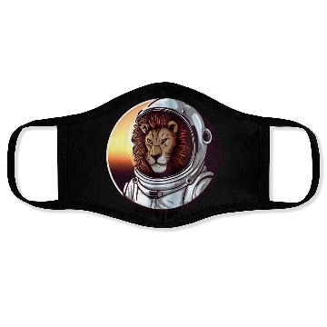 Discover Lion Astronaut - Adventurous Space Design Face Masks