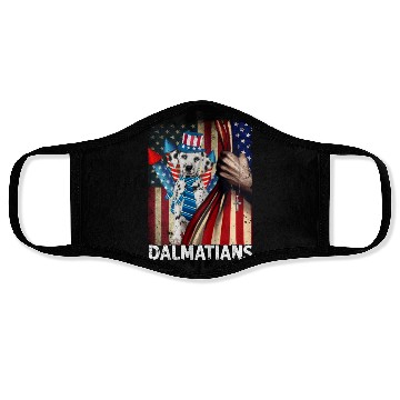 Discover Dalmatian 4th of July pride flag Face Masks