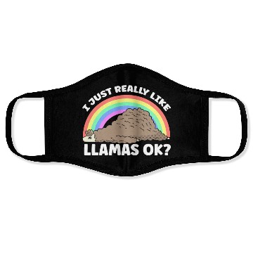 Discover I Just Really Like Llamas Ok Llama Animal Cute Face Masks