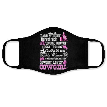 Discover Barrel Racing Cowgirl Face Masks