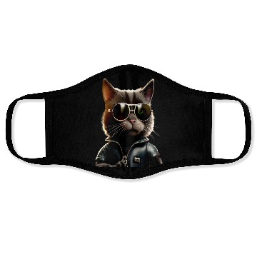 Discover Cat With Sunglasses Cute Cat Mom Meow Paws Kitty Face Masks