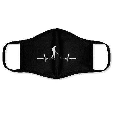 Discover Metal Detector Love Metal Detecting Heartbeat Card Face Masks