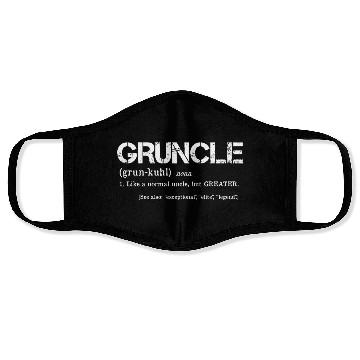 Discover Gruncle Definition Great Uncle Mashup Face Masks