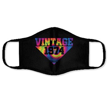Discover Vintage 1974 Tie Dye Splash Color Triangle Face Masks