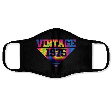 Discover Vintage 1975 Tie Dye Splash Color Triangle Face Masks