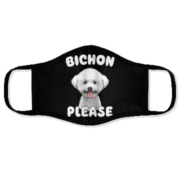 Discover Bichon Please Bichon Frise Dog Lover Funny Pun Face Masks