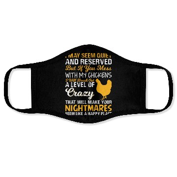 Discover Crazy Funny Chicken Farmer Nightmares Face Masks