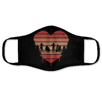 Discover Cute Red Vintage Heart Orchestra Valentine Day Face Masks
