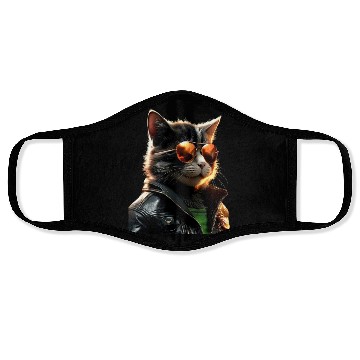 Discover Cat With Sunglasses Cute Cat Mom Meow Paws Kitty Face Masks