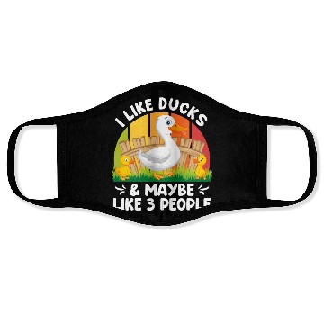 Discover Duck lover I like Ducks & Maybe 3 People Duck Pet Face Masks