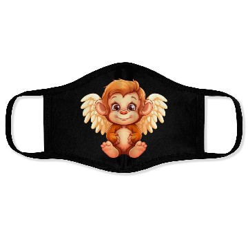 Discover Cute Monkey Angel - Animalistic Fantasy Design Face Masks