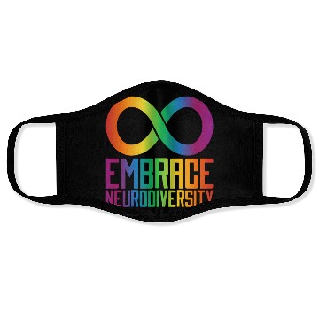 Discover Autism Infinity Symbol Embrace Neurodiversity Face Masks