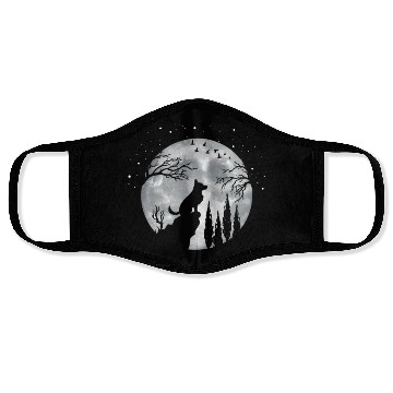 Discover German Shepherd Dog Full Moon At Night German Shep Face Masks