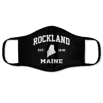 Discover Rockland Maine Me State Athletic Style Face Masks