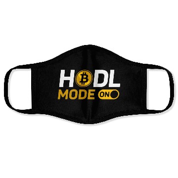 Discover HODL MODE ON-Bitcoin Coin Face Masks