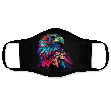Discover psychedelic eagle Face Masks