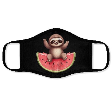 Discover Sloth with Watermelon - Sweet Summer Design Face Masks