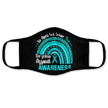 Discover Rainbow In April We Wear Teal Sexual Assault Aware Face Masks
