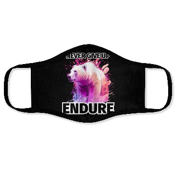 Discover Polar Bear Never Give Up, Endure Face Masks
