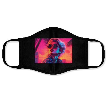 Discover Synthwave Sunset Vibes with sunglasses Face Masks