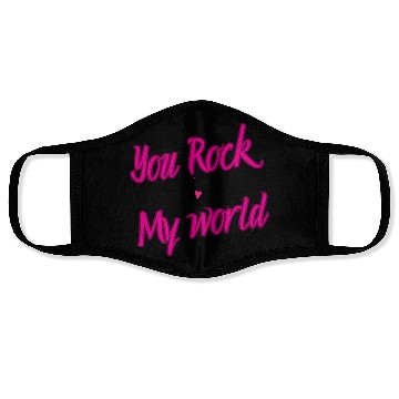 Discover you rock my world design Face Masks