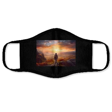 Discover A boy on the way to his first adventure Face Masks