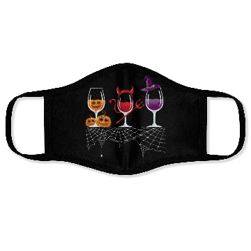 Discover Halloween Red Wine Glass Pumpkin Devil Witch Face Masks