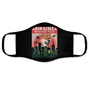 Discover Dog Shiba Inu Shibazilla Movie Face Masks