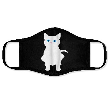 Discover White Cat Silhouette Face Masks