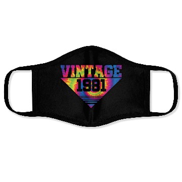 Discover Vintage 1981 Tie Dye Splash Color Triangle Face Masks