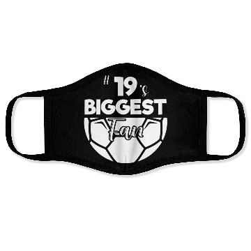 Discover Number 19'S Biggest Fan Player Soccer Mom Dad Chee Face Masks
