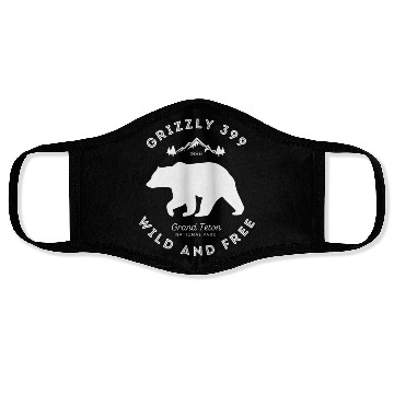 Discover Grizzly 399 Wild Free Grand Teton National Park Face Masks