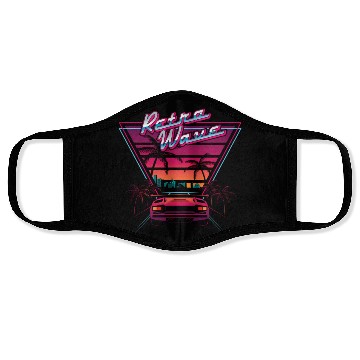 Discover 80S Retrowave Synthwave Love Wave Miami Beach Face Masks