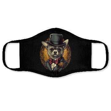 Discover Chihuahua - France Red Wine French Gentleman Funny Face Masks
