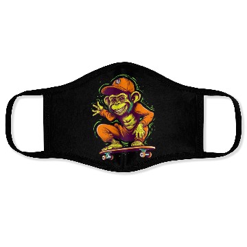 Discover Monkey on Skateboard Skater Skateboarding for Face Masks
