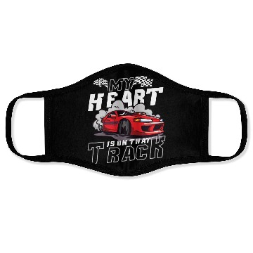 Discover Race Car Dirt Track Racing Funny Racer Race Car Face Masks