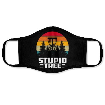 Discover Funny Disc Golf Stupid Tree Art Frisbee Face Masks