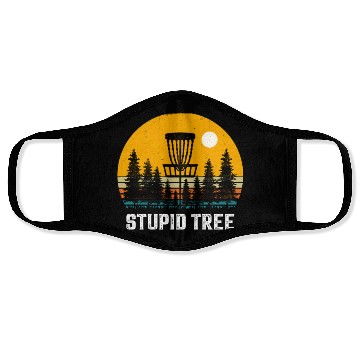 Discover Funny Disc Golf Stupid Tree Art Frisbee Face Masks