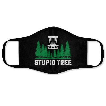 Discover Funny Disc Golf Stupid Tree Art Frisbee Face Masks