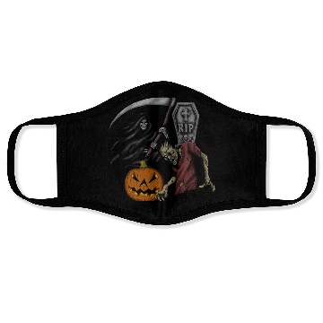 Discover Scary pumpkin zombie Halloween grim reaper Face Masks